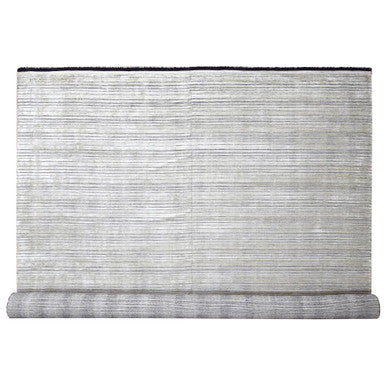 Modern and Contemporary Wool and Plant based Silk Hand Loomed Rug Brown No Border 12.0X18.1 -O084580