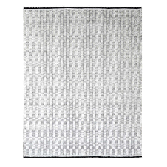 Modern and Contemporary Wool and Plant based Silk Hand Loomed Rug Ivory No Border 9.0X11.9 -O084585