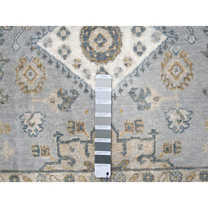 Heriz Wool Hand Knotted Rug Grey Ivory 6.2X6.1 -O084594