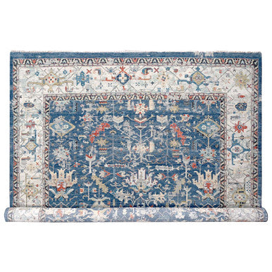 Heriz Wool Hand Knotted Rug Blue Light Gray 11.10X14.11 -O084595