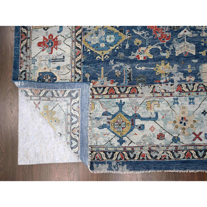 Heriz Wool Hand Knotted Rug Blue Light Gray 11.10X14.11 -O084595