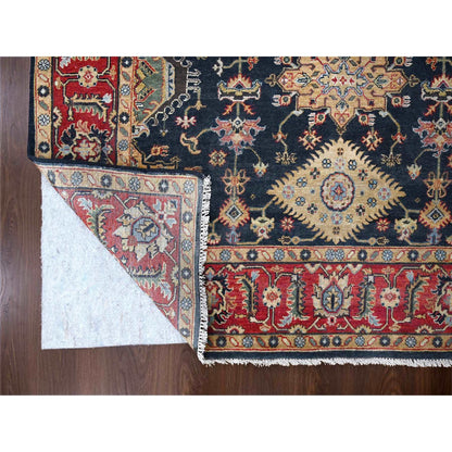 Heriz Wool Hand Knotted Rug Black Cardinal Red 6.0X8.11 -O084611