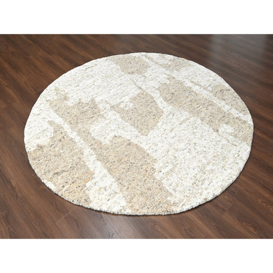 Modern and Contemporary Wool Hand Knotted Rug Brown No Border 7.10X8.0 -O084620