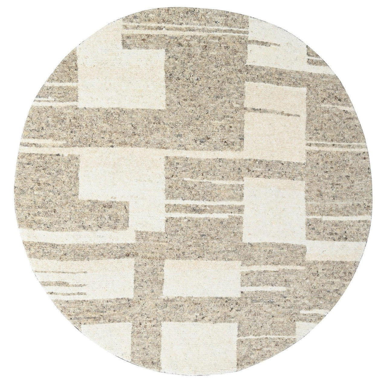 Modern and Contemporary Wool Hand Knotted Rug Brown No Border 7.10X8.3 -O084623