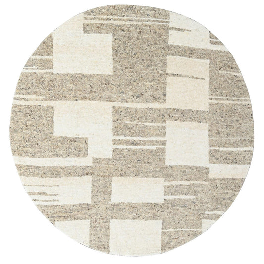 Modern and Contemporary Wool Hand Knotted Rug Brown No Border 7.10X8.3 -O084623