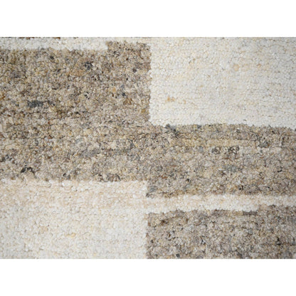 Modern and Contemporary Wool Hand Knotted Rug Brown No Border 7.10X8.3 -O084623