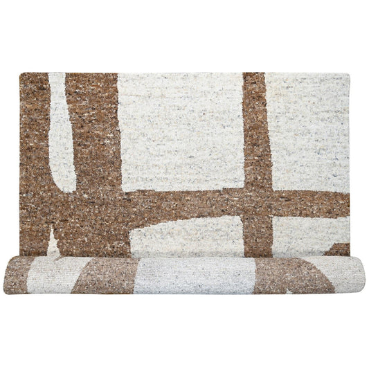 Modern and Contemporary Wool Hand Knotted Rug Brown No Border 12.3X17.9 -O084627