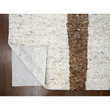 Modern and Contemporary Wool Hand Knotted Rug Brown No Border 12.3X17.9 -O084627