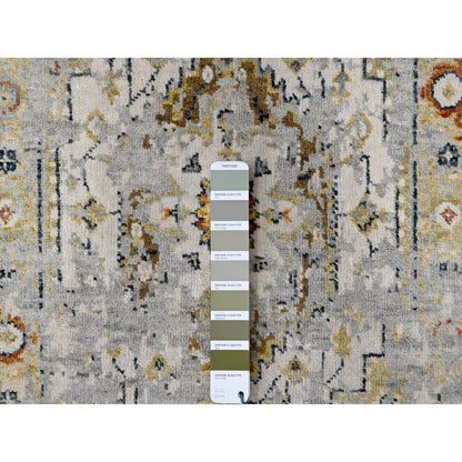 Transitional Wool Hand Knotted Rug Ivory Sea Gray 2.0X3.0 -O084630