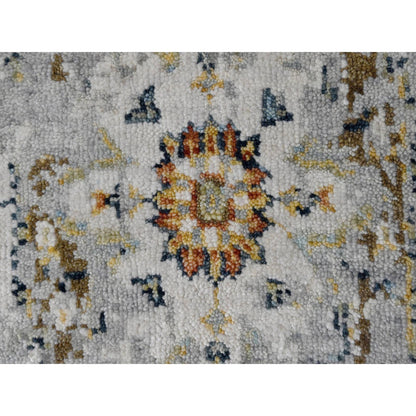 Transitional Wool Hand Knotted Rug Ivory Sea Gray 2.0X3.0 -O084630