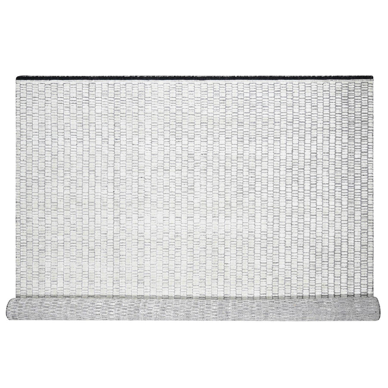 Ivory 12'2" x 14'11" Modern and Contemporary and Plant based Handloom Wool/Silk Rug - Sku: O084632