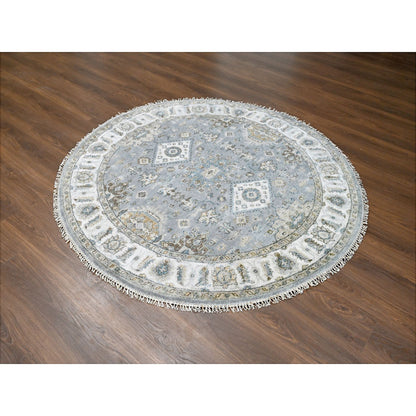 Heriz Wool Hand Knotted Rug Grey Lexicon White 6.2X6.2 -O084639
