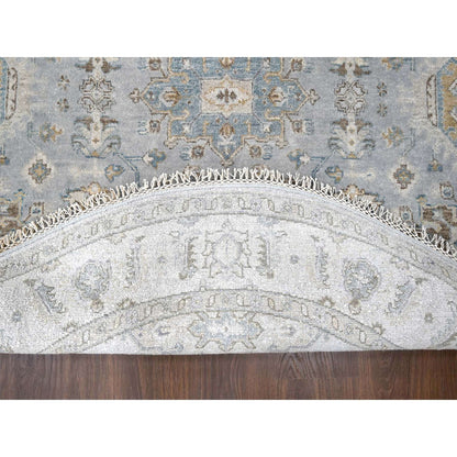 Heriz Wool Hand Knotted Rug Grey Lexicon White 6.2X6.2 -O084639