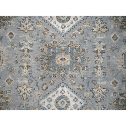 Heriz Wool Hand Knotted Rug Grey Lexicon White 6.2X6.2 -O084639