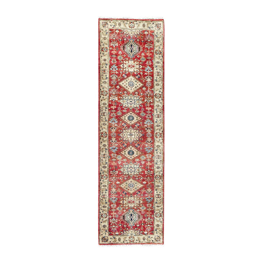 Heriz Wool Hand Knotted Rug Red Gold 2.9X9.11 -O084653
