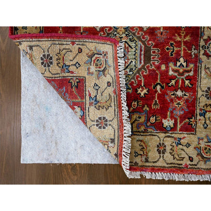 Heriz Wool Hand Knotted Rug Red Gold 2.9X9.11 -O084653