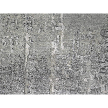 Modern and Contemporary Wool & Silk Hand Knotted Rug Grey No Border 8.0X8.0 -O084657