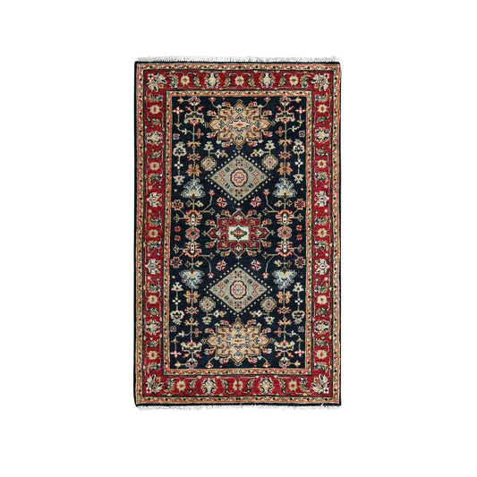Heriz Wool Hand Knotted Rug Black Red 3.2X5.0 -O084662