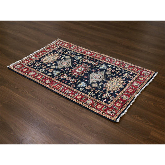 Heriz Wool Hand Knotted Rug Black Red 3.2X5.0 -O084662