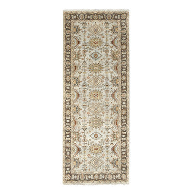 Heriz Wool Hand Knotted Rug Grey Brown 4.2X9.10 -O084665