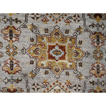 Heriz Wool Hand Knotted Rug Grey Brown 4.2X9.10 -O084665