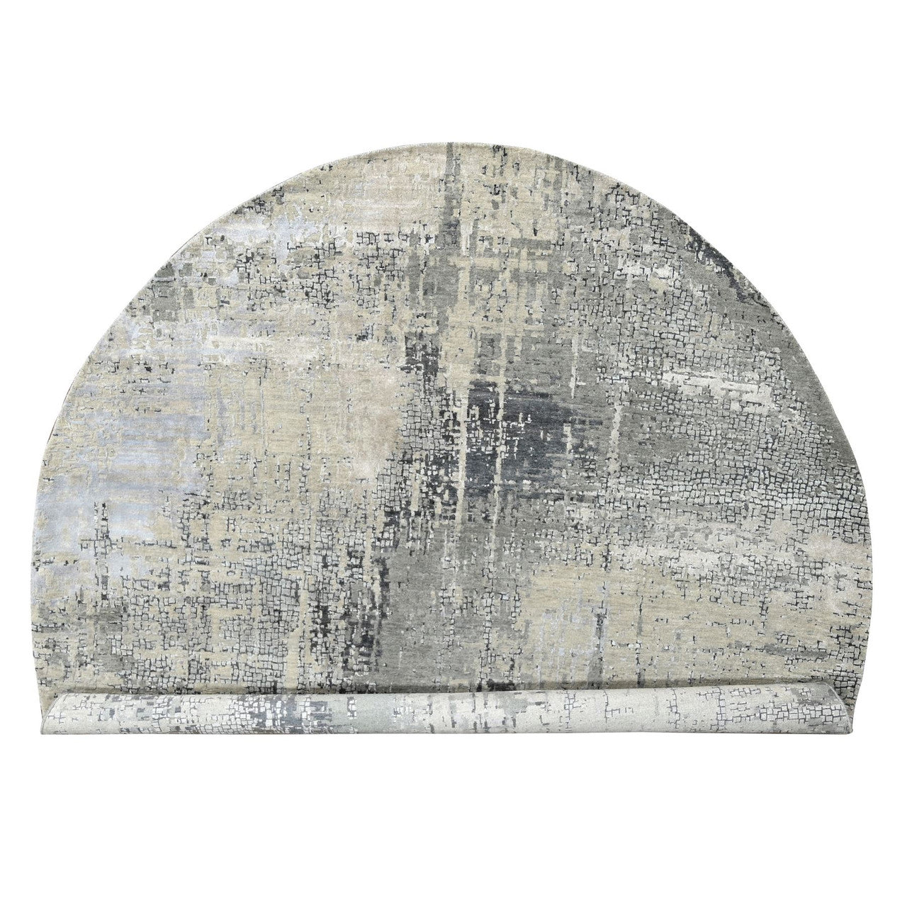 Gray 9'10" x 9'10" Modern and Contemporary Hand knotted Wool/Silk Rug - Sku: O084681