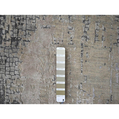 Modern and Contemporary Wool & Silk Hand Knotted Rug Grey No Border 9.10X9.10 -O084681