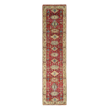Heriz Wool Hand Knotted Rug Red Mellow Yellow 2.7X12.0 -O084684
