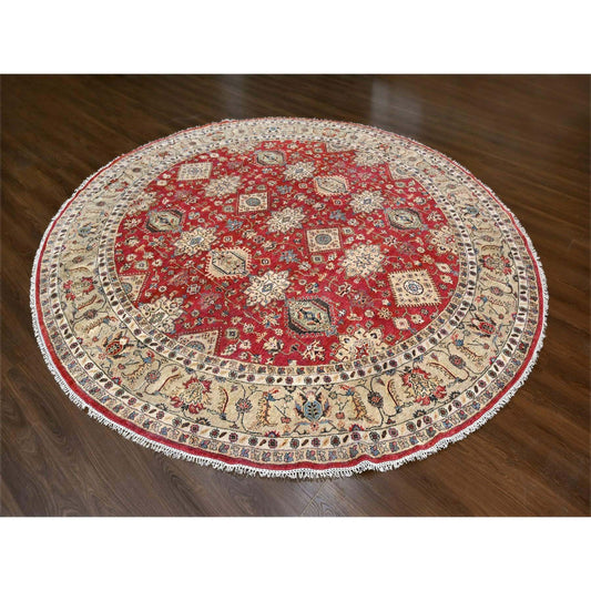 Heriz Wool Hand Knotted Rug Red Mellow Yellow 12.0X12.0 -O084686