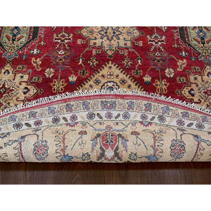 Heriz Wool Hand Knotted Rug Red Mellow Yellow 12.0X12.0 -O084686