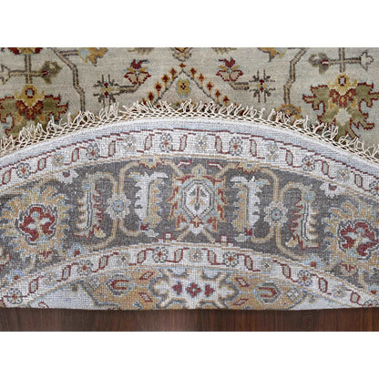 Heriz Wool Hand Knotted Rug Grey Brown 6.2X6.2 -O084701