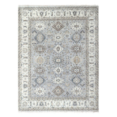 Heriz Wool Hand Knotted Rug Grey Ivory 8.0X10.0 -O084708