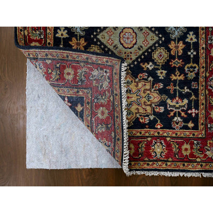Heriz Wool Hand Knotted Rug Black Red 3.0X5.0 -O084711