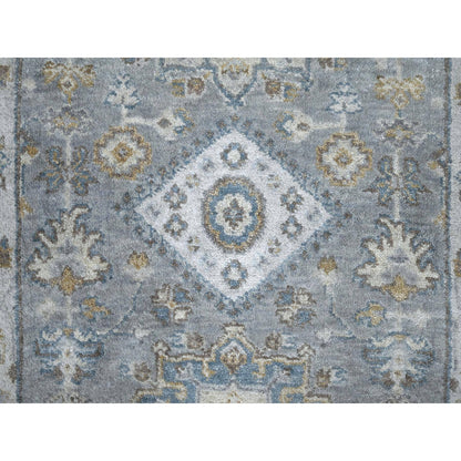 Heriz Wool Hand Knotted Rug Grey Ivory 2.7X10.0 -O084712