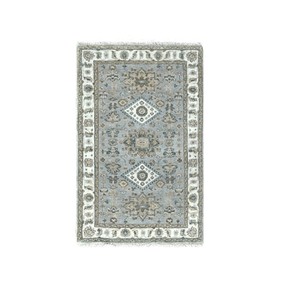 Heriz Wool Hand Knotted Rug Grey Ivory 3.1X5.0 -O084713