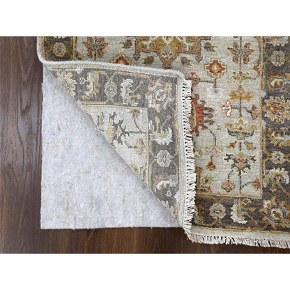 Heriz Wool Hand Knotted Rug Grey Brown 2.7X10.0 -O084715