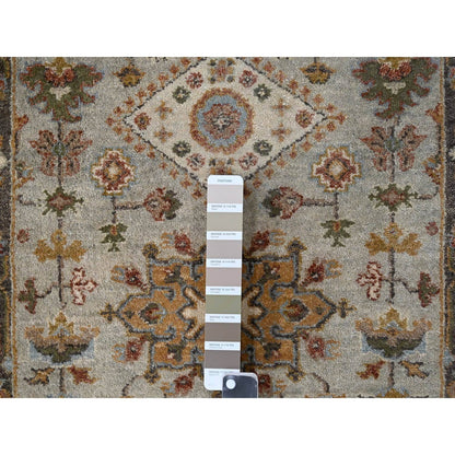 Heriz Wool Hand Knotted Rug Grey Brown 2.7X10.0 -O084715