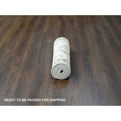 Heriz Wool Hand Knotted Rug Grey Brown 2.7X10.0 -O084715