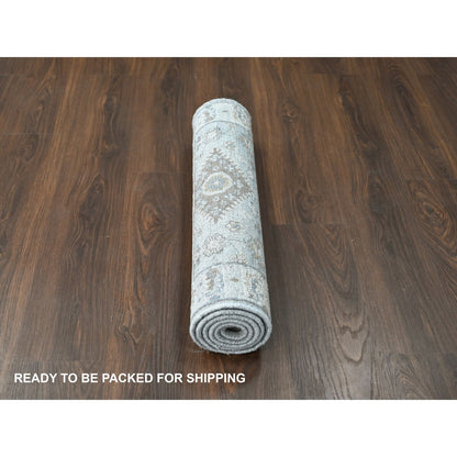 Heriz Wool Hand Knotted Rug Grey Ivory 2.8X5.10 -O084716
