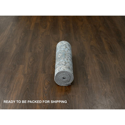 Heriz Wool Hand Knotted Rug Grey Ivory 2.7X7.10 -O084717