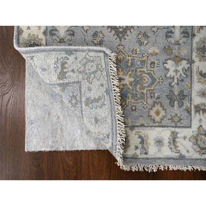 Heriz Wool Hand Knotted Rug Grey Ivory 2.7X7.9 -O084720
