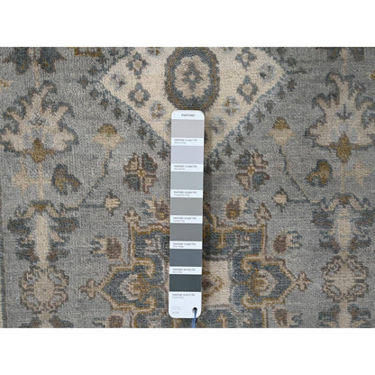 Heriz Wool Hand Knotted Rug Grey Ivory 2.7X7.9 -O084720