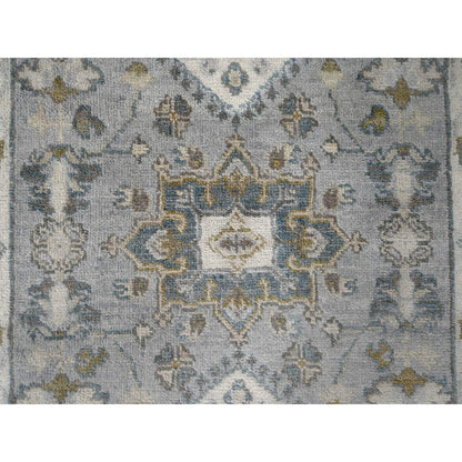 Heriz Wool Hand Knotted Rug Grey Ivory 2.7X7.9 -O084720