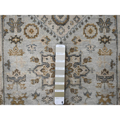 Heriz Wool Hand Knotted Rug Grey Ivory 2.7X25.10 -O084731