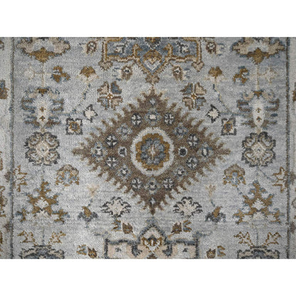 Heriz Wool Hand Knotted Rug Grey Ivory 2.7X25.10 -O084731