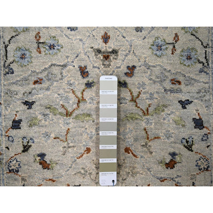 Oushak And Peshawar Wool Hand Knotted Rug Grey Gray 2.8X27.8 -O084735