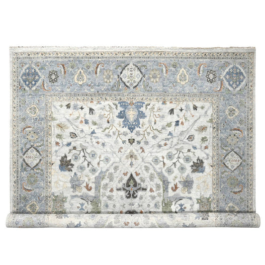 Heriz Wool Hand Knotted Rug Grey Gray 11.10X12.0 -O084737