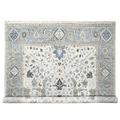 Heriz Wool Hand Knotted Rug Grey Gray 11.10X12.0 -O084737