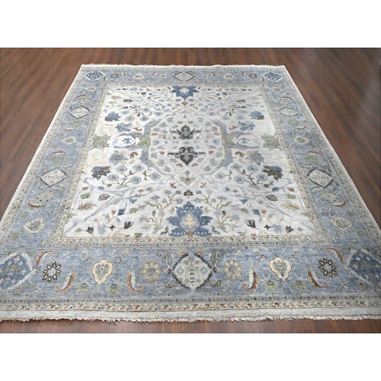 Heriz Wool Hand Knotted Rug Grey Gray 11.10X12.0 -O084737