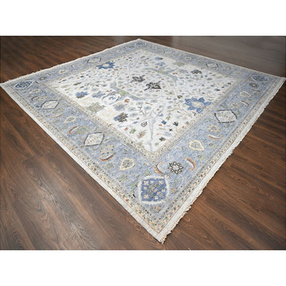 Heriz Wool Hand Knotted Rug Grey Gray 11.10X12.0 -O084737